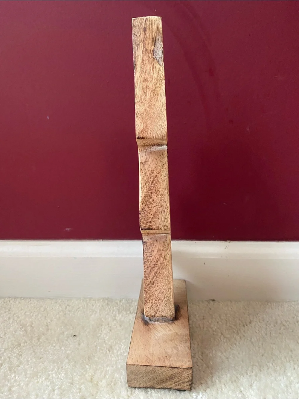 Rustic Carved Wood Christmas Tree Décor - Natural NWT